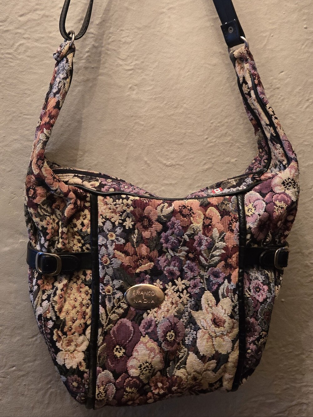 Franco & Nadia Floral Tapestry Shoulder Bag Vintage Style Hobo Purse
